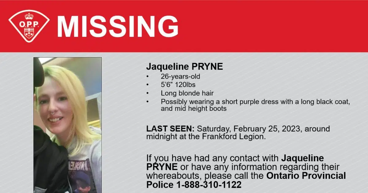 Opp Seek Missing Person Quinte News