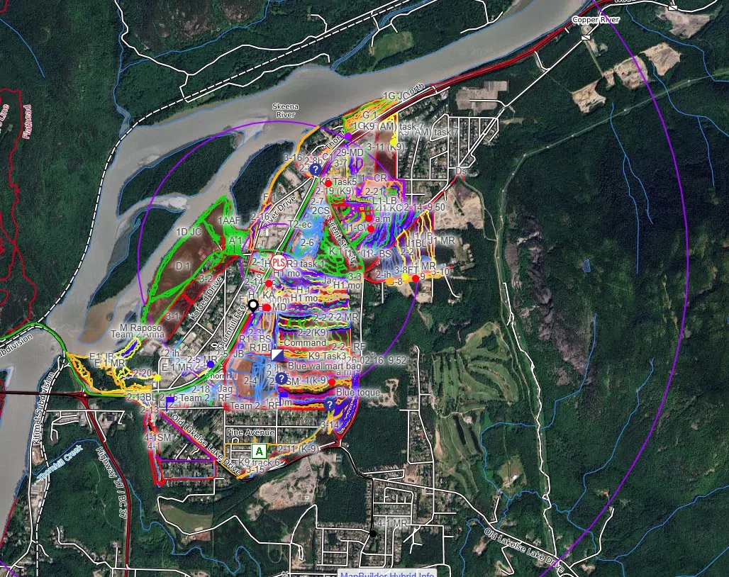 Map of Thornhill search area // Courtesy: Terrace Search and Rescue