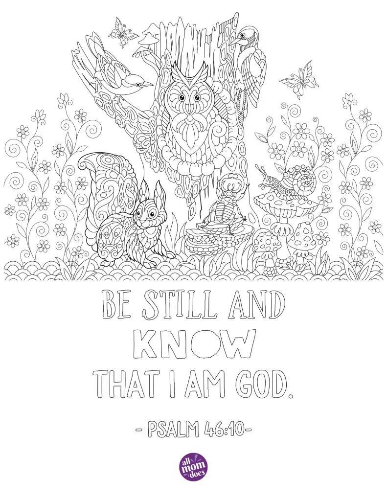 Bible Memory Verse Coloring Page Psalm 4610 Allmomdoes