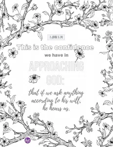 Bible Memory Verse + Coloring Page: 1 John 5:14 | AllMomDoes