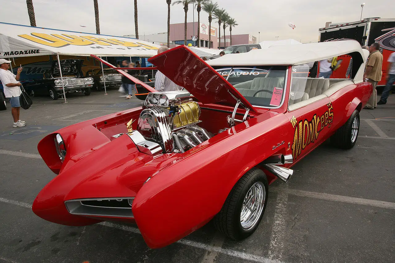 Thursday 4:50 Monkey Spotlight is on The Monkeemobile a modified Pontiac GTO that was designed and built by designer Dean Jeffries for The Monkees.