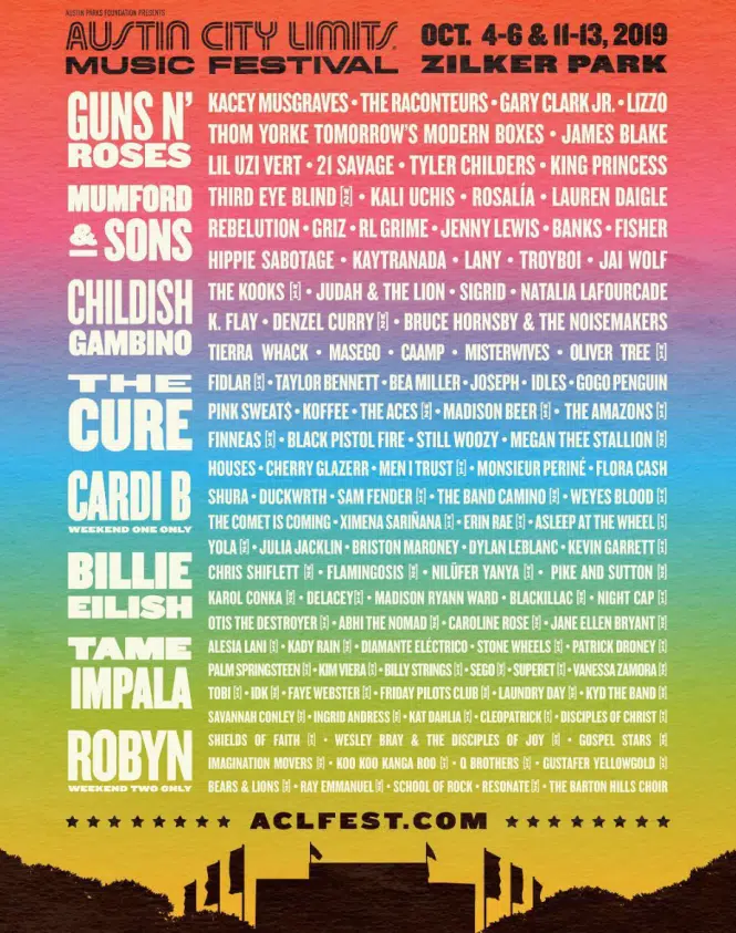 2019 ACL Fest Lineup: Guns N' Roses, Kacey Musgraves, Tyler Childers, Gary Clark Jr.