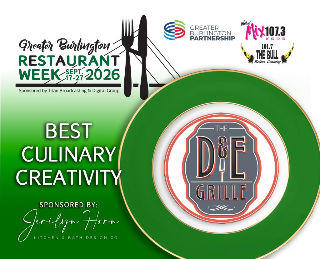 2026 Restaurant Week Certificate - Best Culinary Creativity - D&E Grill