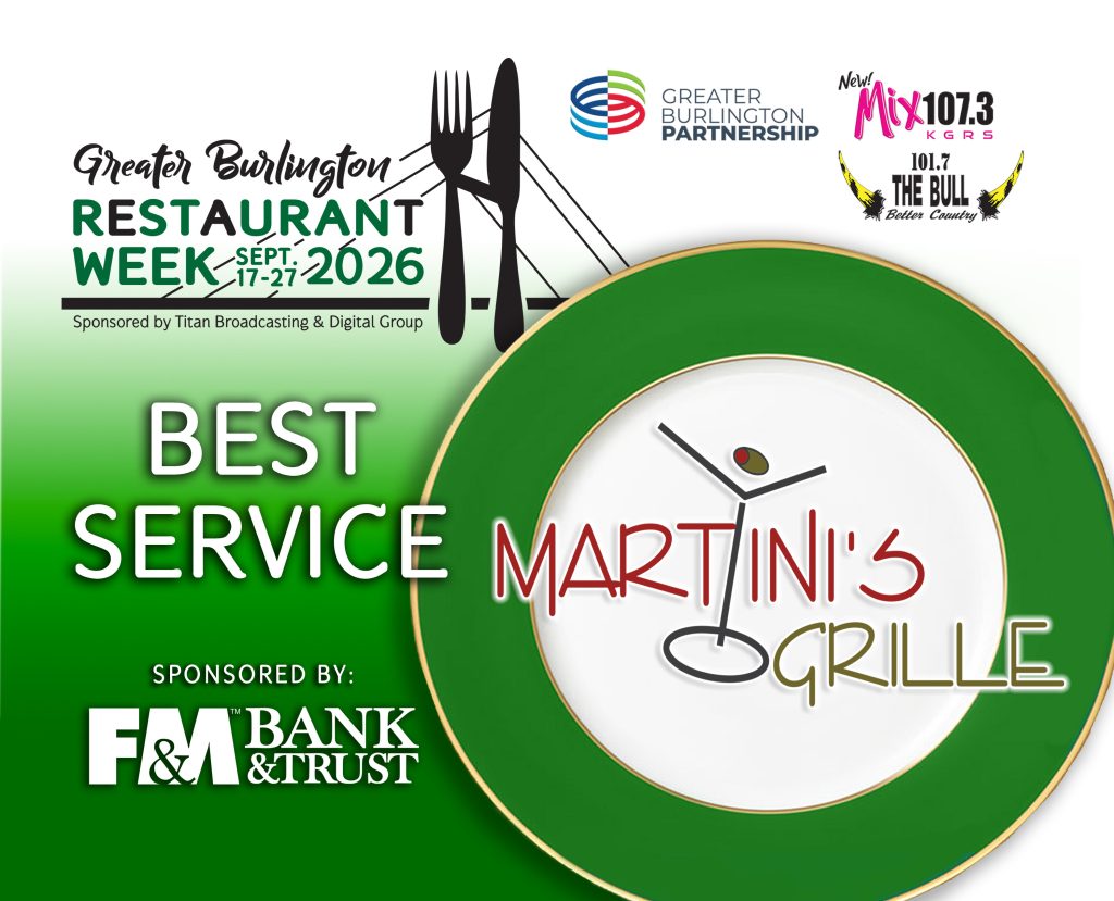 2026 Restaurant Week Certificate - Best Service - Martini's
