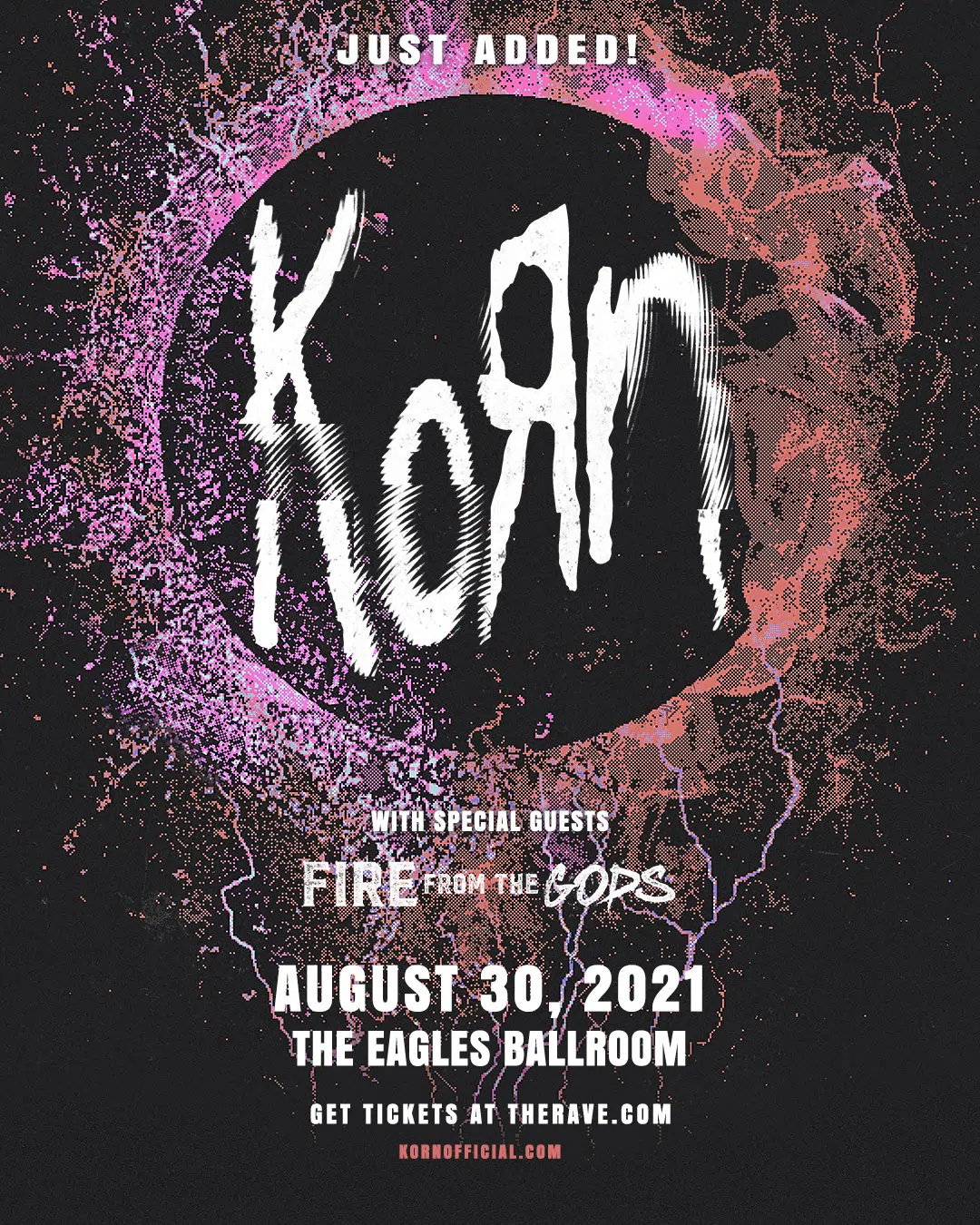 Korn with Fire From the Gods at The Eagles Ballroom on August 30, 2021