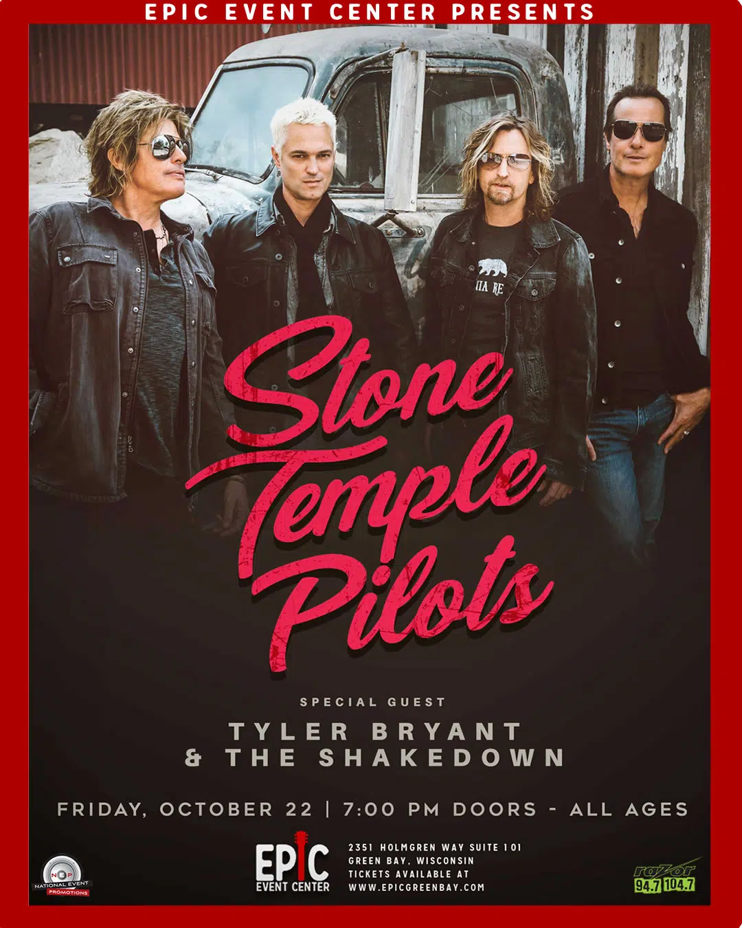 Stone Temple Pilots at Epic Event Center in Green Bay on October 22nd