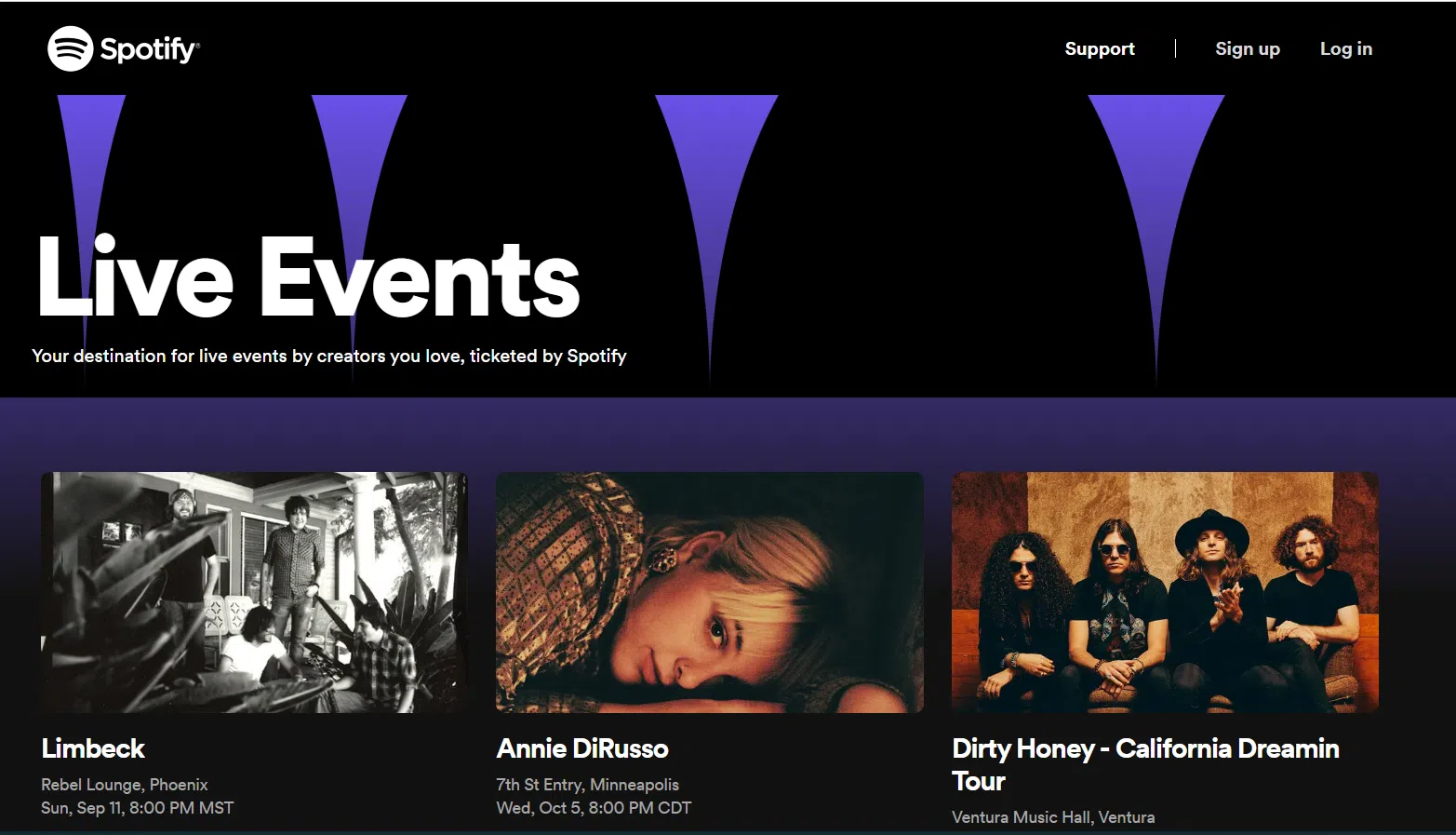 Spotify has launched a ticket purchasing website