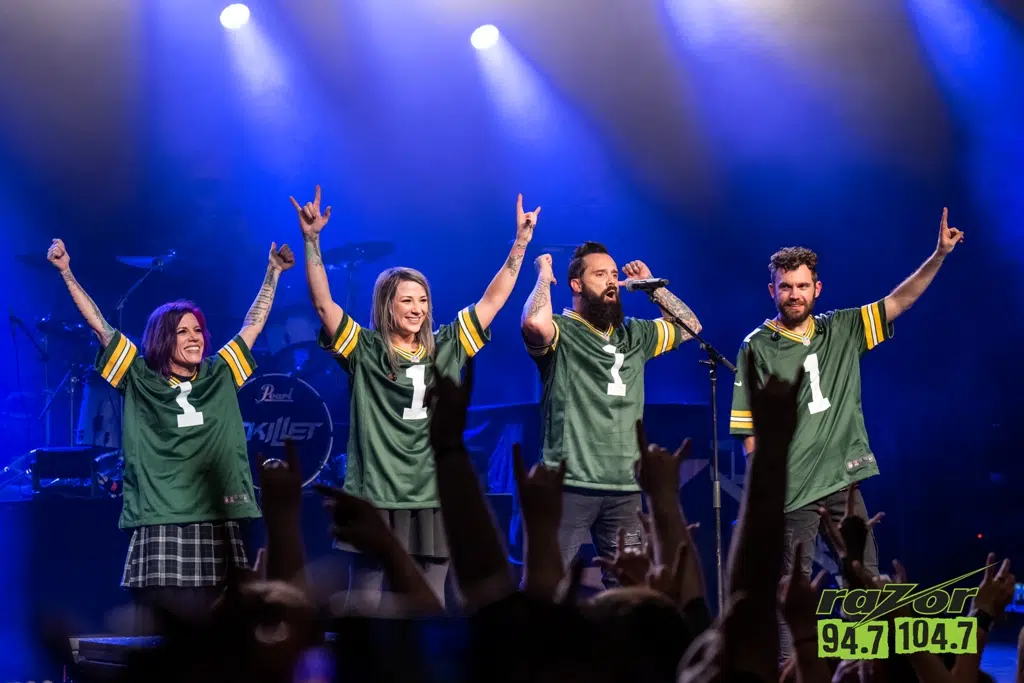 Skillet in Green Bay Packers jerseys at Epic Event Center on February 18, 2023