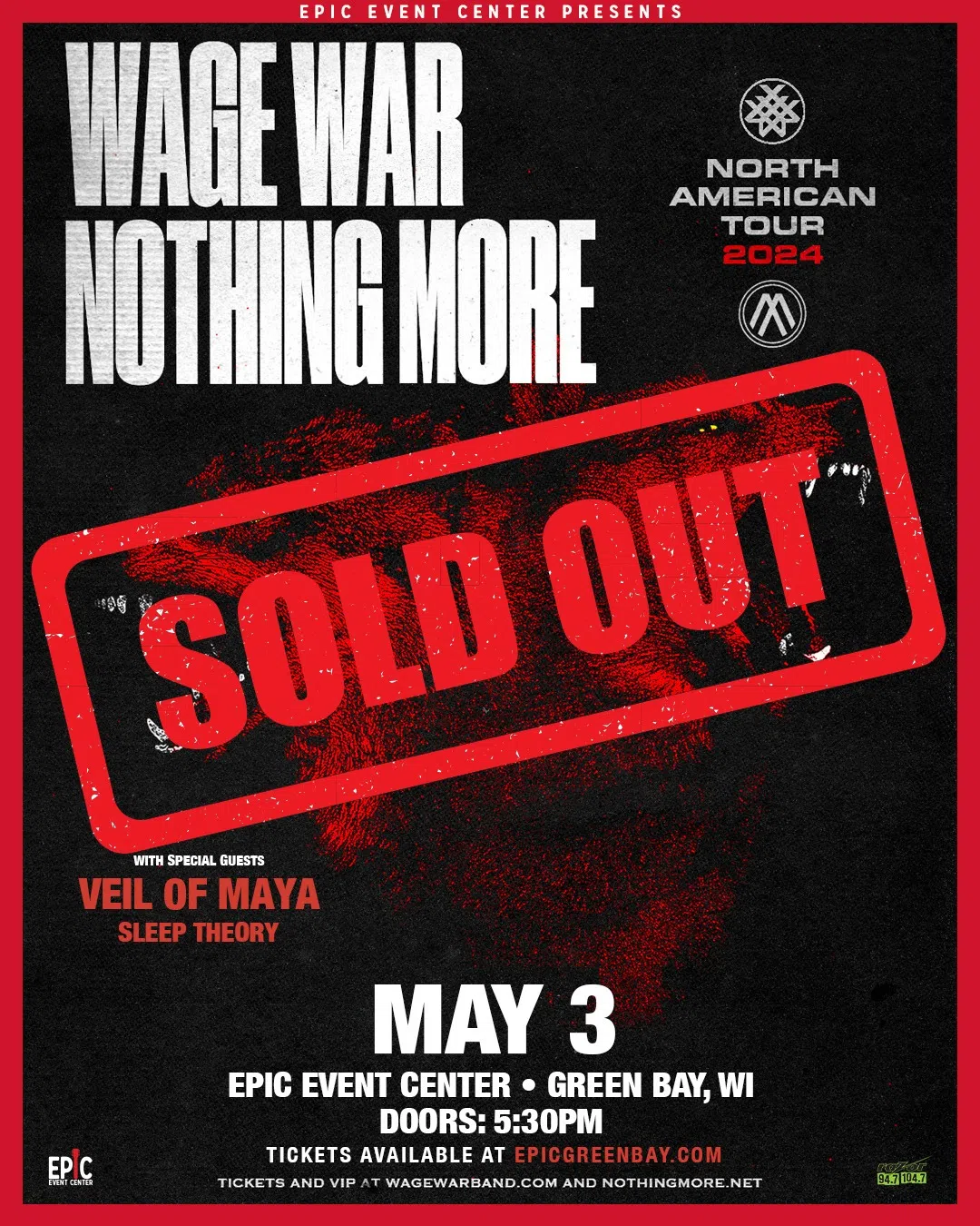 CONTEST: Wage War & Nothing More at EPIC Event Center