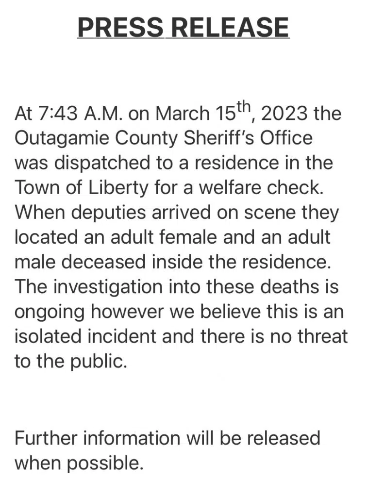 Hortonville deaths investigation WHBY