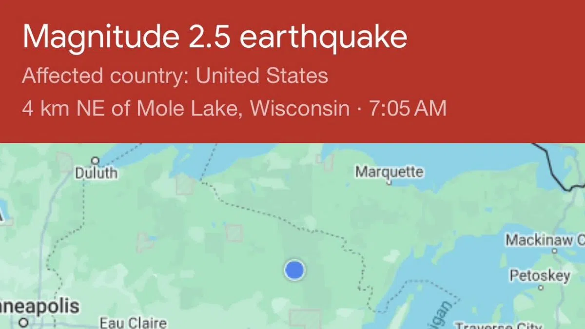 Earthquake reported near Crandon Sunday WHBY