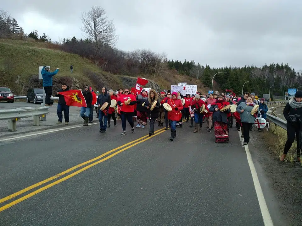 Red Dress Protest shuts down Canso Causeway