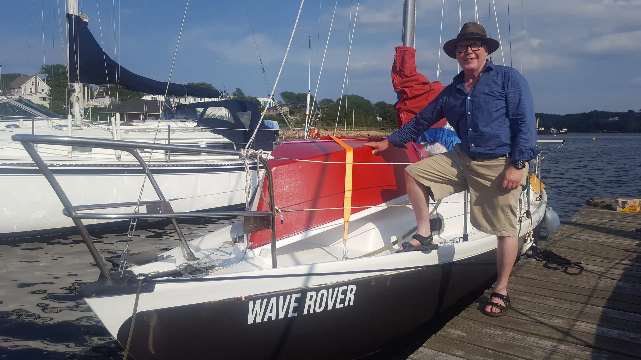 Sailboat leaving Port Hawkesbury to circumnavigate the globe