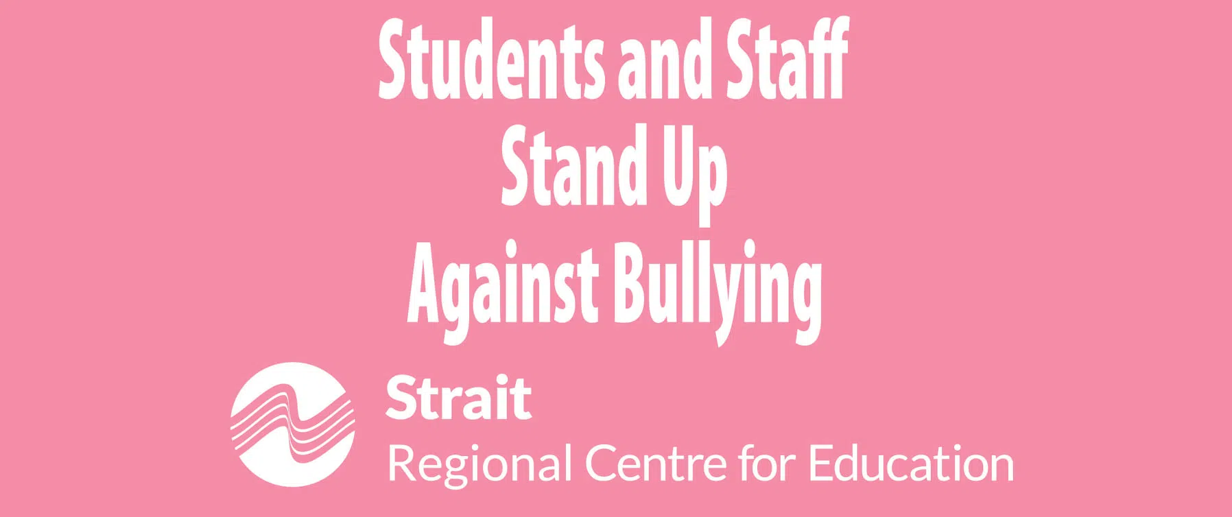 Students wearing pink in support of Stand Up Against Bullying Day