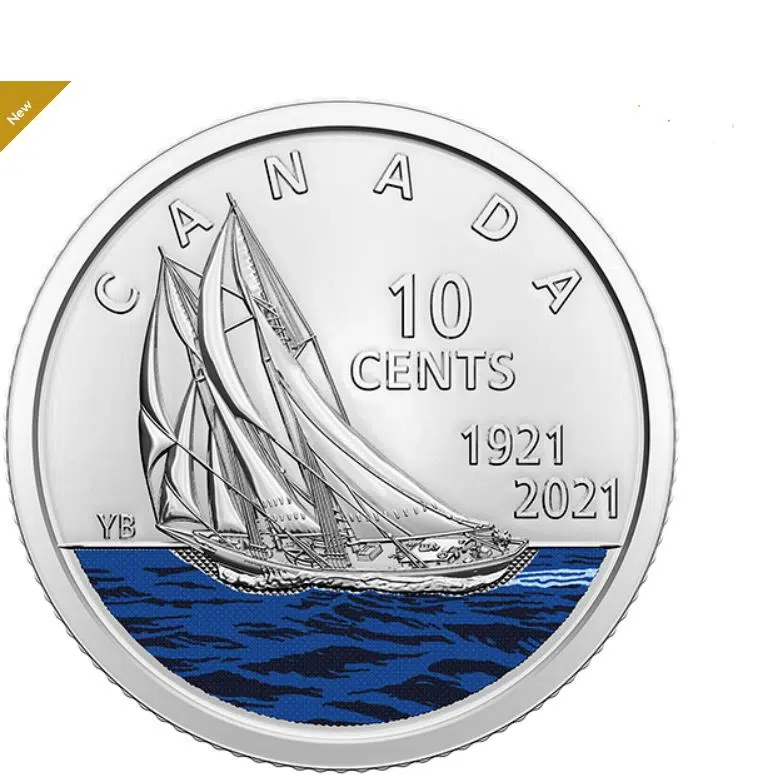 New dime design celebrates the 100th Anniversary of the Bluenose