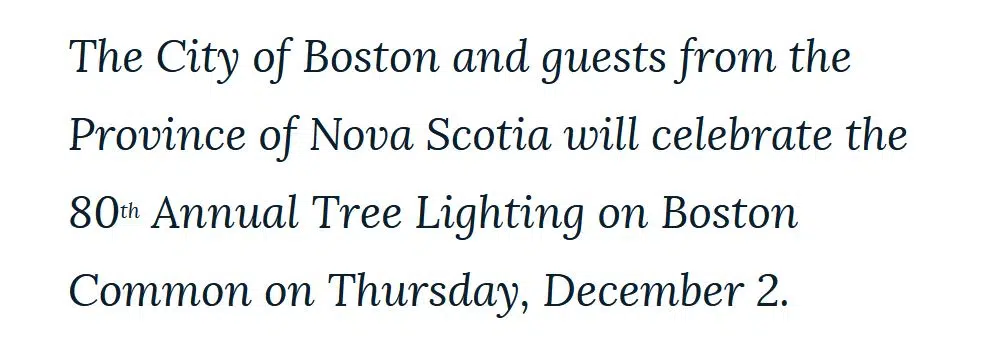 The Tree for Boston lighting ceremony is tonight