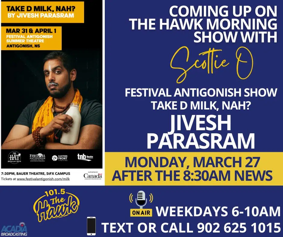 Scottie O chatted with Jivesh Parasram about his show Take D Milk, Nah? Friday at the Bauer Theater
