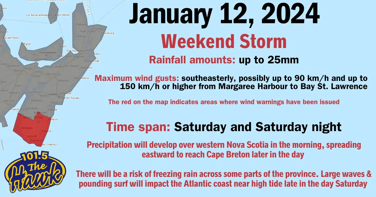 January 12 weather alerts for the weekend