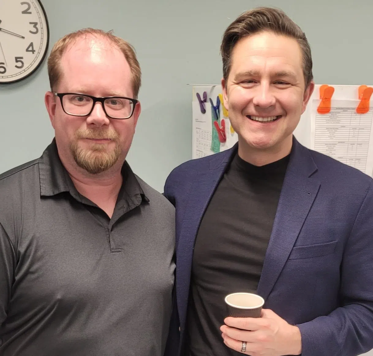 Scottie O chatted with Pierre Poilievre while he was in Port Hawkesbury