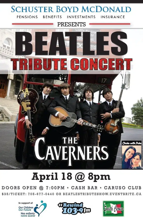 The Caverners Beatles Tribute Show rewind 103.9 70s 80s 90s