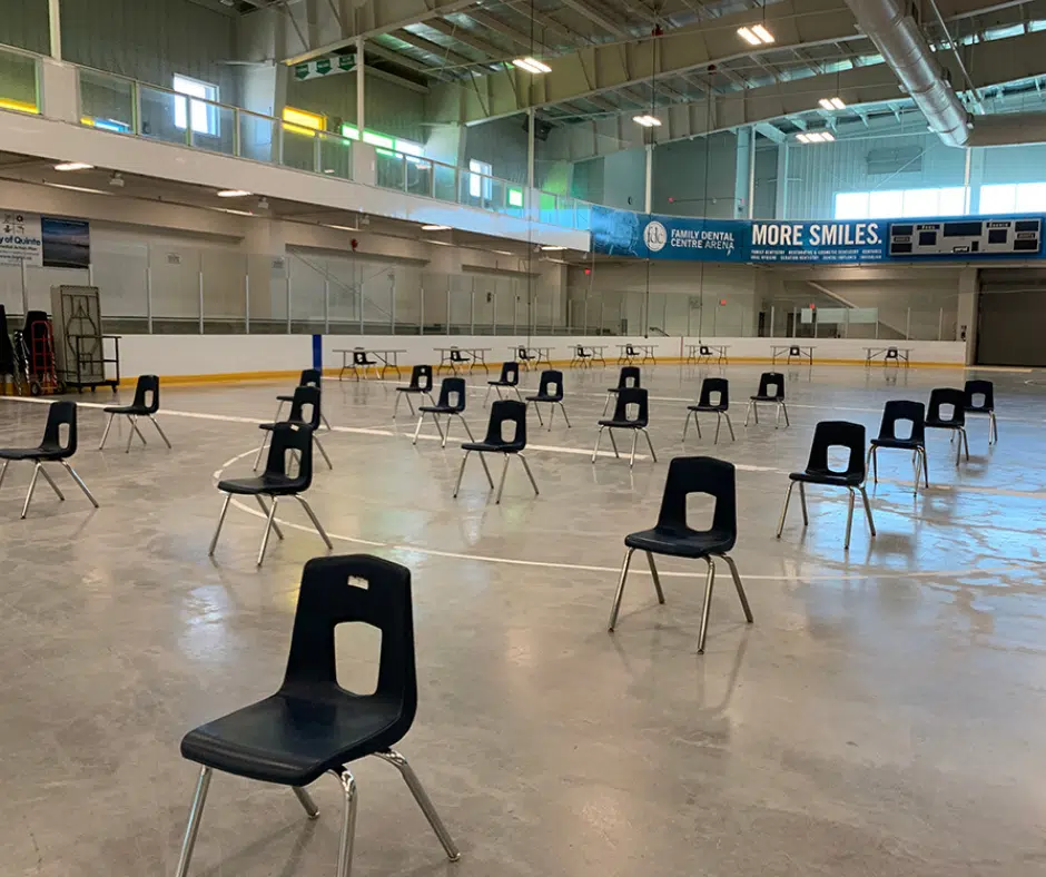 Vaccine clinic opening at the Quinte Sports and Wellness Centre