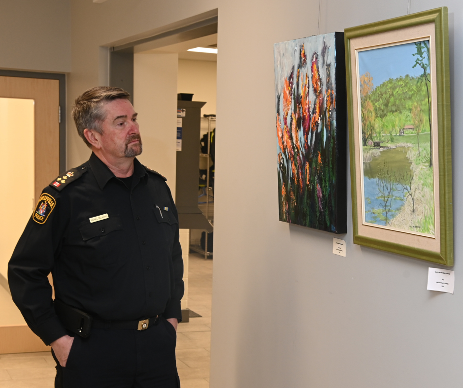 Local artwork featured at the Belleville Police Station