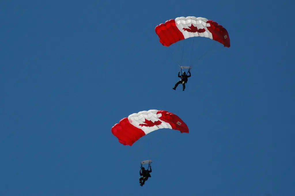 Skyhawks parachute demonstration in Trenton