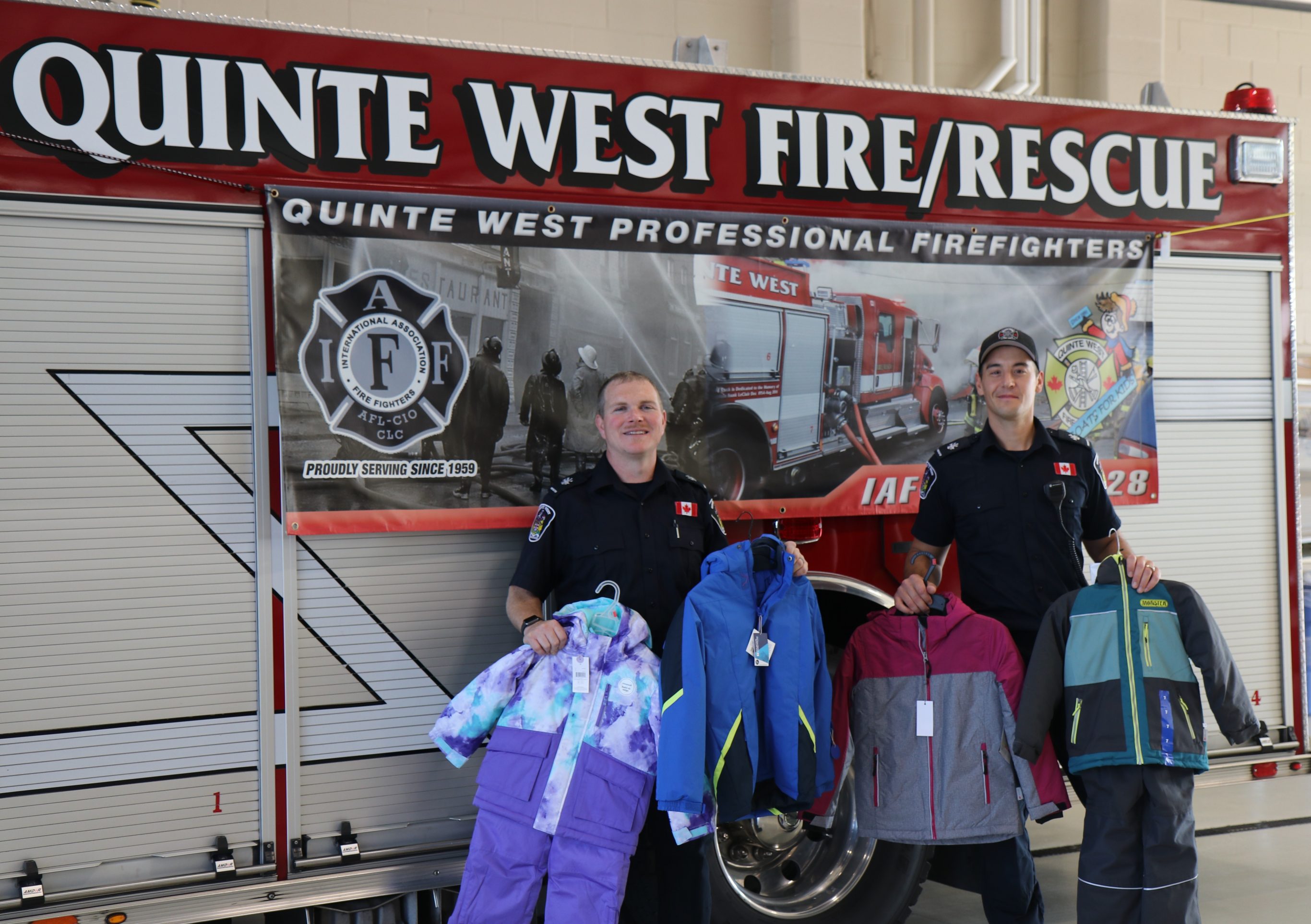 Quinte West firefighters looking for donations for their Coats For Kids program