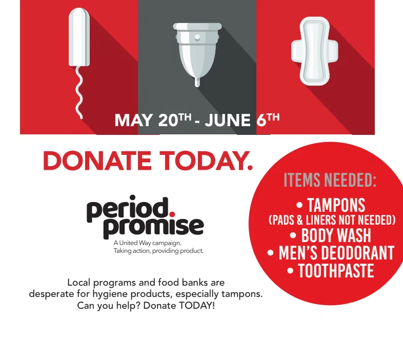 Local United Way launches hygiene product drive today