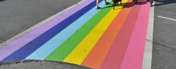 Two rainbow crosswalks dedicated today at the Kamloops Airport