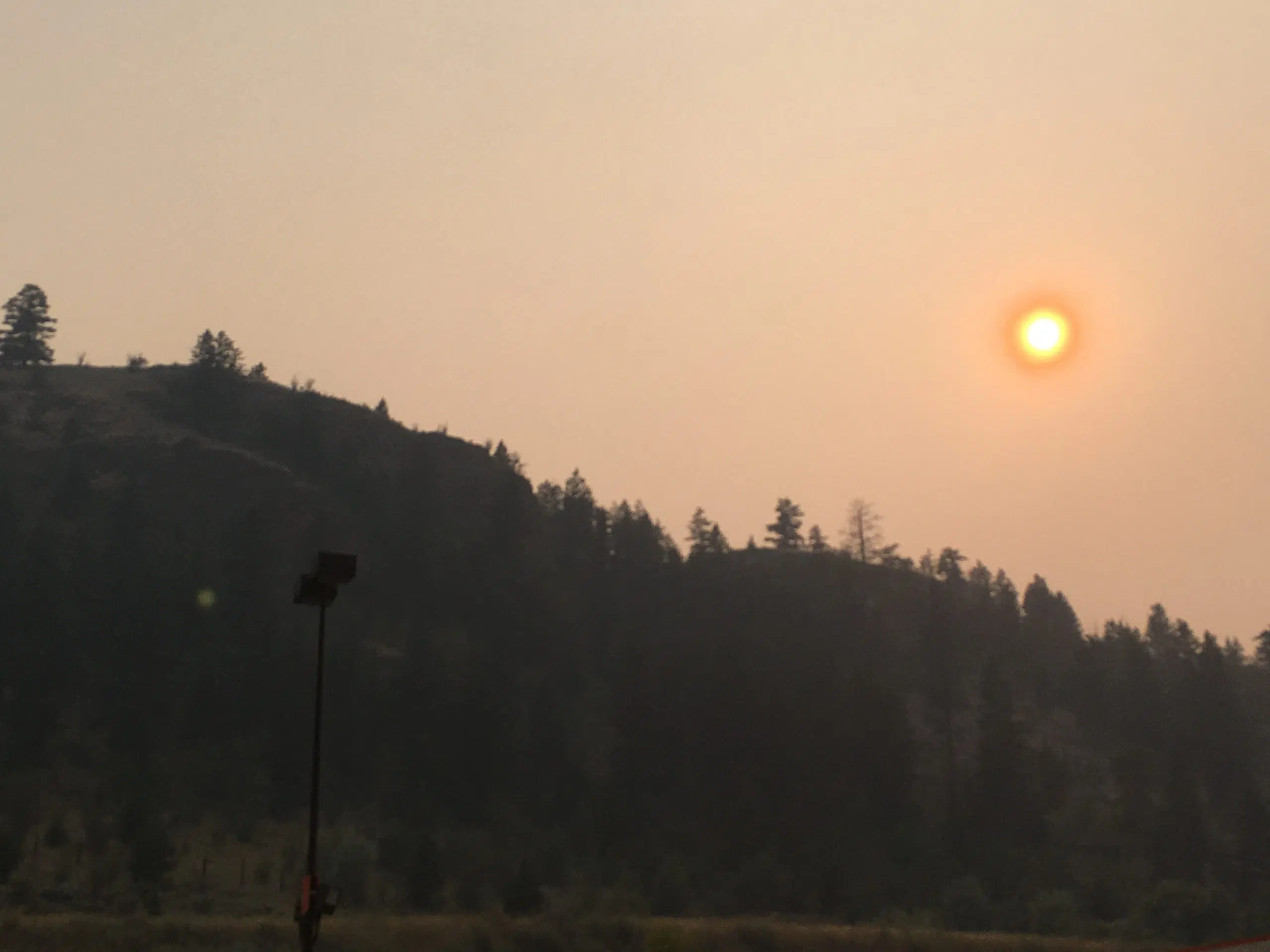 Environment Canada warning of smoke in the Kamloops area from the Spences Bridge wildfire