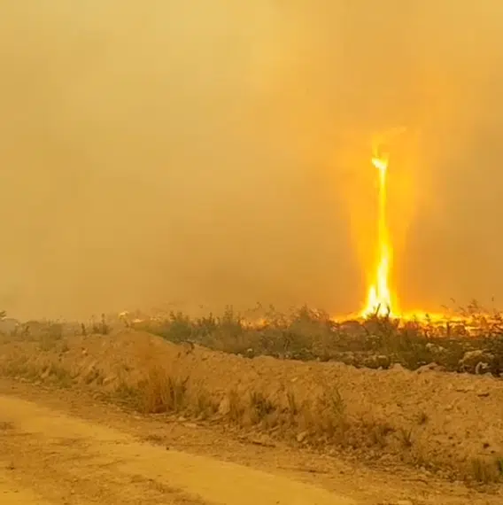 Rare fire tornado caught on video in B.C. goes viral online