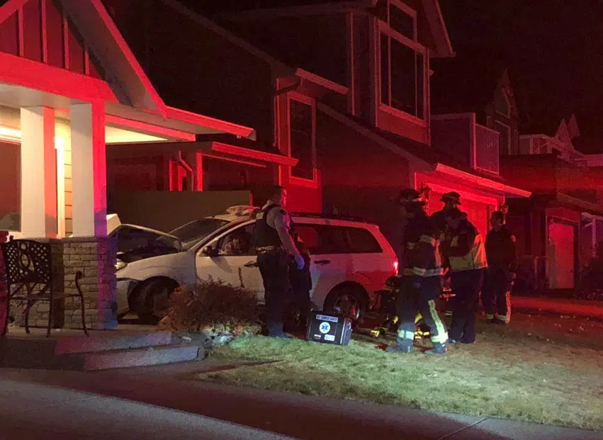 Updated: Suspected impaired driver crashes car into Kamloops home 