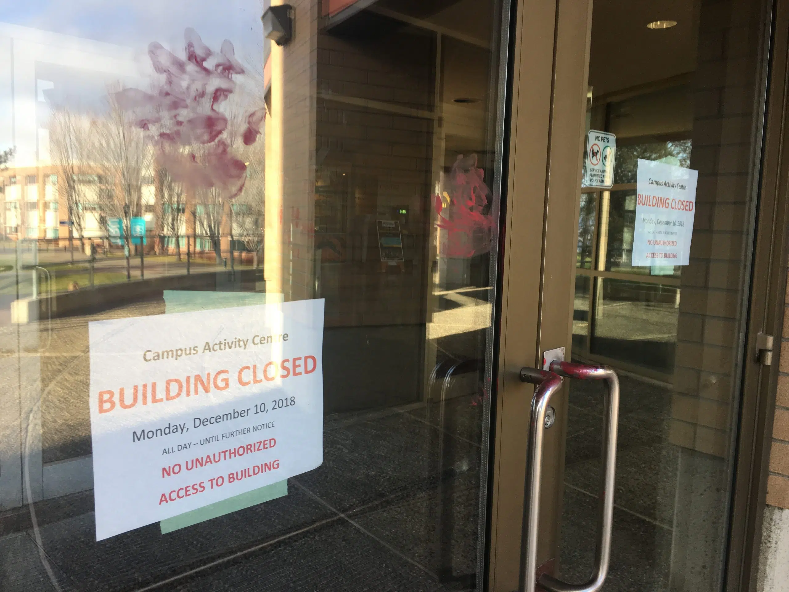 UPDATE: Three protesters arrested on TRU campus after vandalism to building, assault on guards