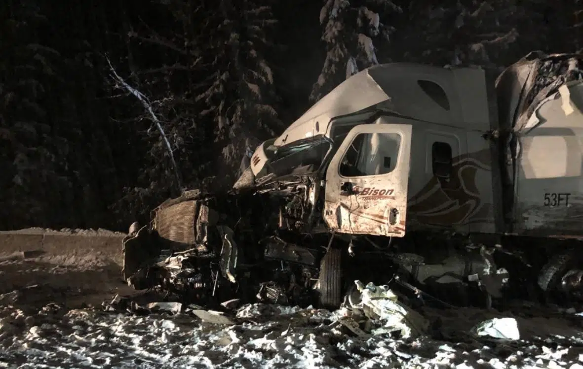 Both drivers taken to hospital after head-on semi crash on Hwy 1, east of Revelstoke