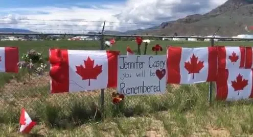 Residents gather by Kamloops Airport to honour Capt. Jennifer Casey and Canadian Forces Snowbirds