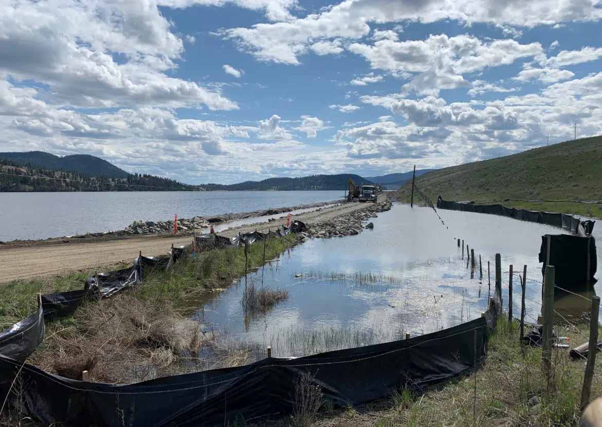 Update: Flooded Highway 5A at Stump Lake expected to reopen on Friday