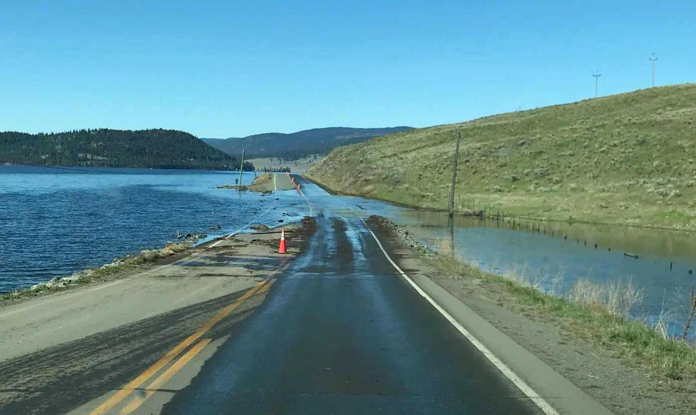 UPDATE: Flooding closes Highway 5A at Stump Lake until at least Friday