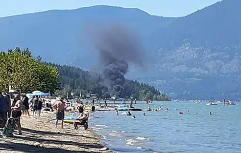 Updated: One taken to hospital after marina fire in Salmon Arm
