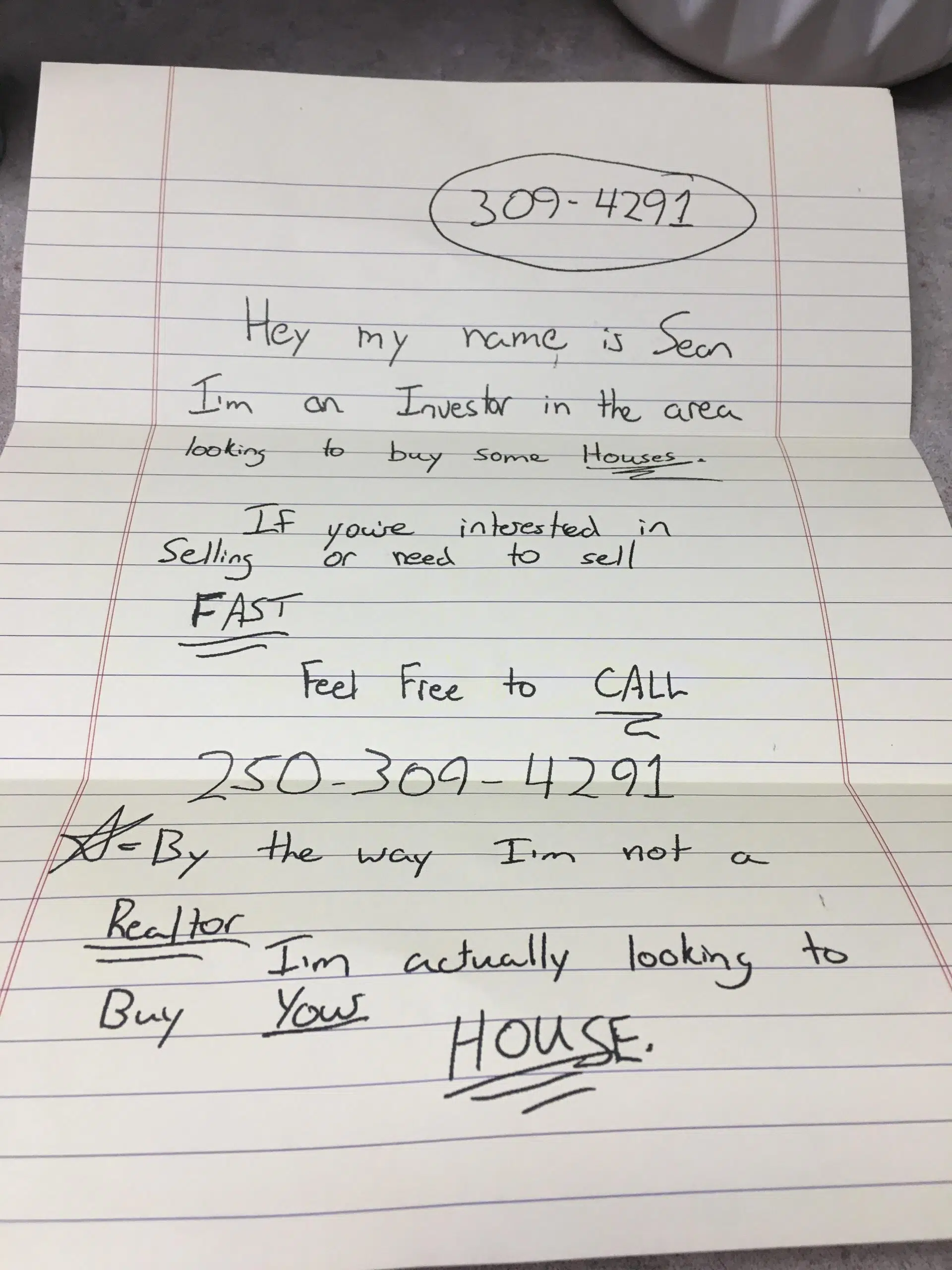 Hand-written letter sent to Kamloops homeowners not a scam