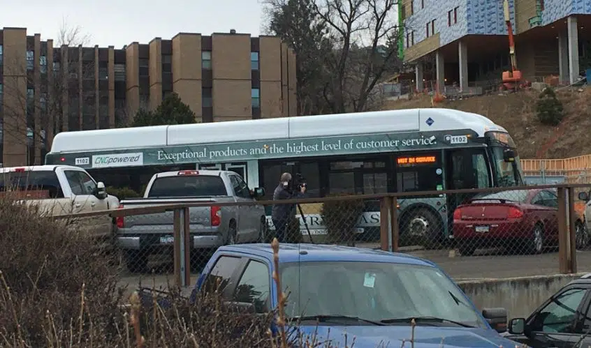 Bus crashes into parked vehicles in downtown Kamloops