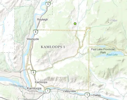 Early-season wildfire north of Kamloops now considered under control