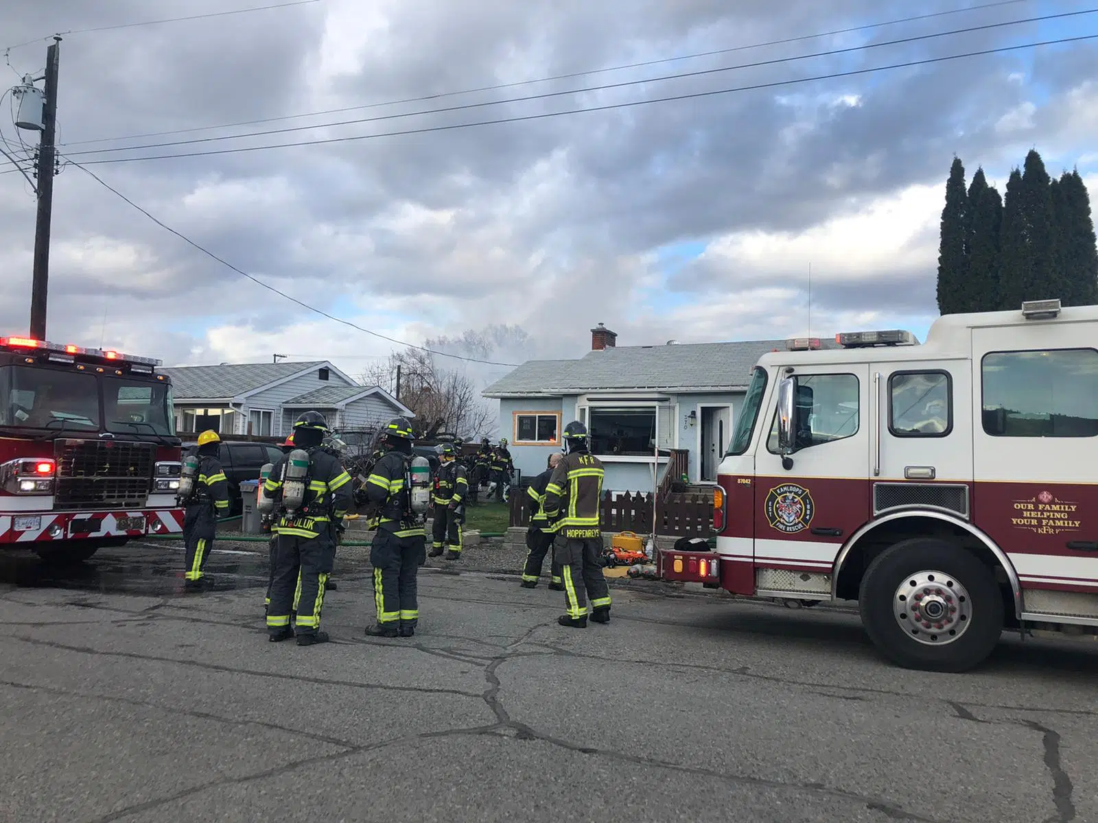 Kamloops Fire Rescue on scene after an explosion on the North Shore