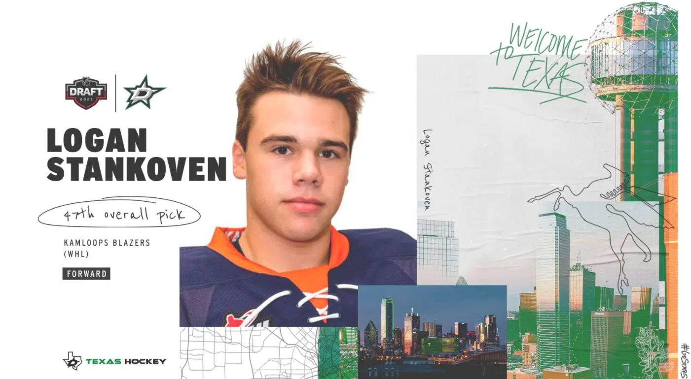 Kamloops native Logan Stankoven drafted 47th overall by Dallas Stars in 2021 NHL Draft