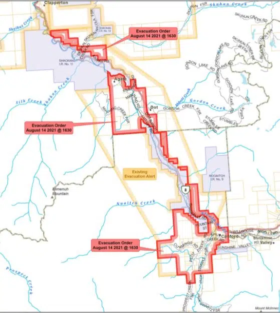 TNRD issues new evacuation orders south of Spences Bridge because of Lytton Creek Fire