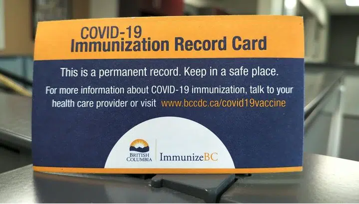 B.C government reports increase in COVID-19 vaccine registrations, bookings after vaccine cards announced