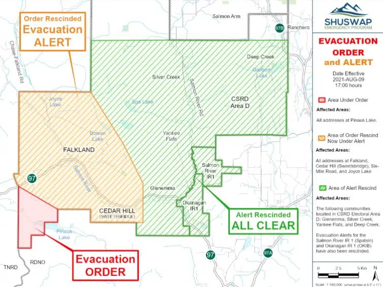 UPDATE - Falkland and Pritchard area residents allowed to return home as evacuation orders rescinded