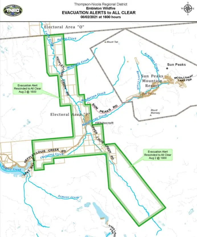 Evacuation alerts rescinded for Whitecroft-area; Embleton Mountain fire being held