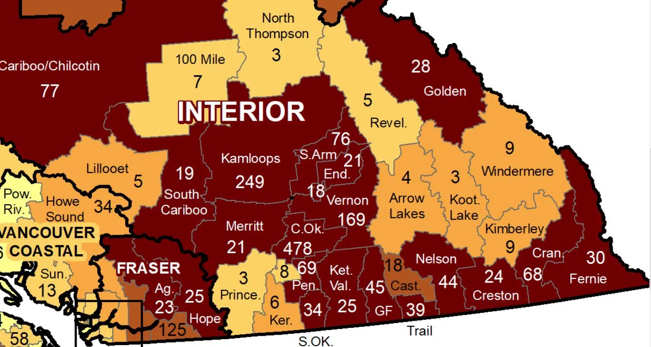 Kamloops area matches previous record for new weekly COVID-19 cases with 249 between Aug. 29 and Sept. 4