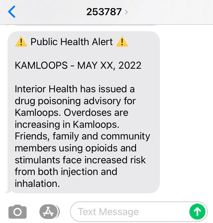 New toxic drug text alert system launches in Interior Health